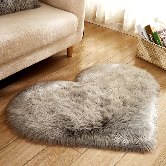 Heart Shape Fluffy Rug