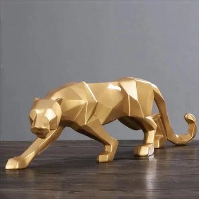 Abstract Resin Leopard Statue: Modern Home Office Decoration Gift