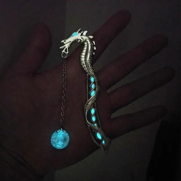 Luminous Book Wyrm Bookmark