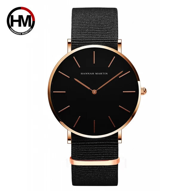 Men's Full Black Slim Simple Unisex Wristwatch