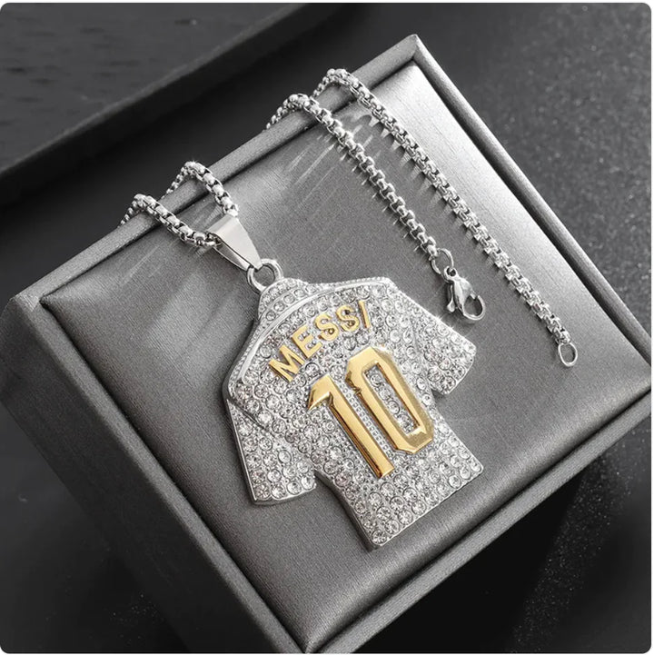 Gold-Plated Titanium Steel Hip Hop Diamond Pendant Necklace