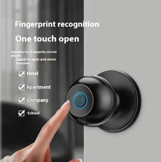 Smart Round Door Lock Ball Lock Household Smart Lock One Hold Open Fingerprint Lock