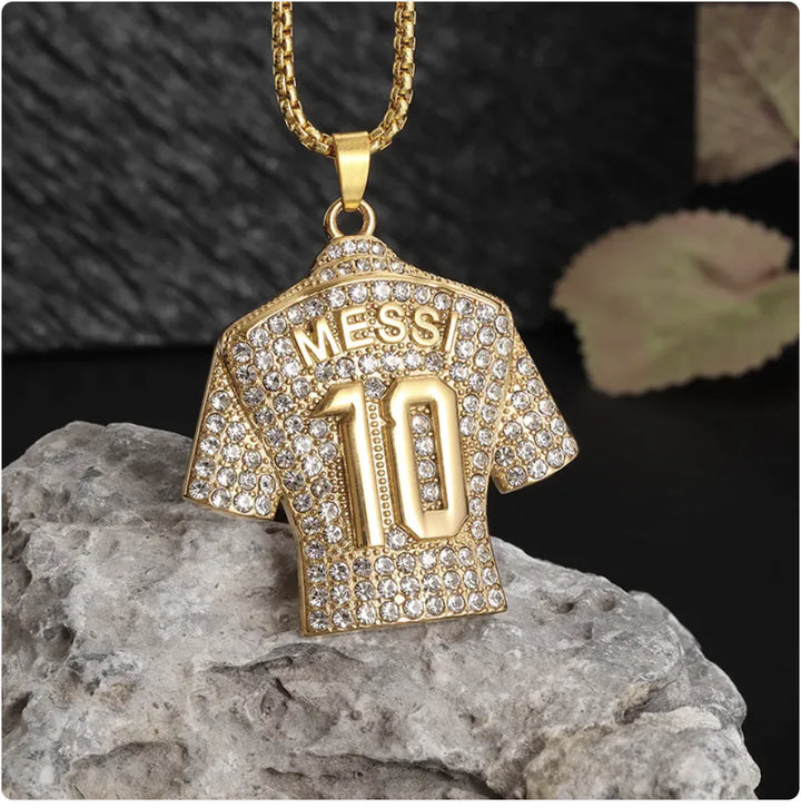 Gold-Plated Titanium Steel Hip Hop Diamond Pendant Necklace