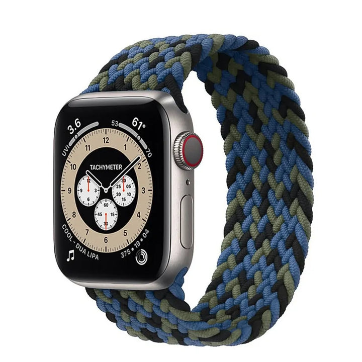 Geflochtenes Solo Loop-Nylonband für Apple Watch Series 3–6 und SE (Größen: 44 mm, 40 mm, 38 mm, 42 mm)