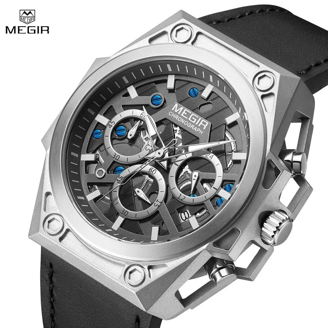 MEGIR Men's Watches Waterproof Sports Wristwatches Quartz Watch Chronograph Luminous Male Clock Calendar Relogio Masculino-1