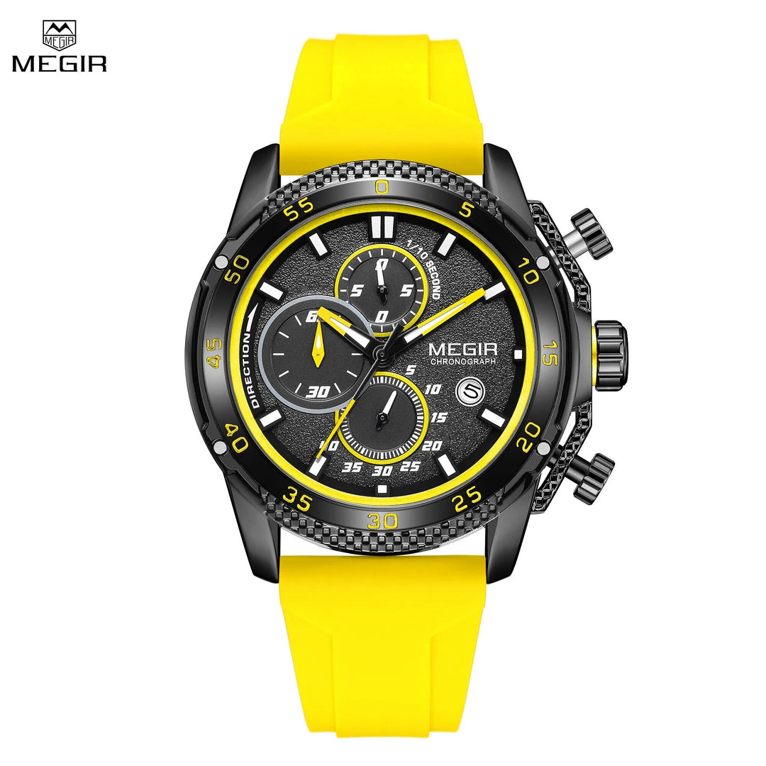 MEGIR Mens' Watches Luxury Fashion Military Sport Watch for Man Waterproof Luminous Silicone Quartz Wrist Watch Clock 2211-1