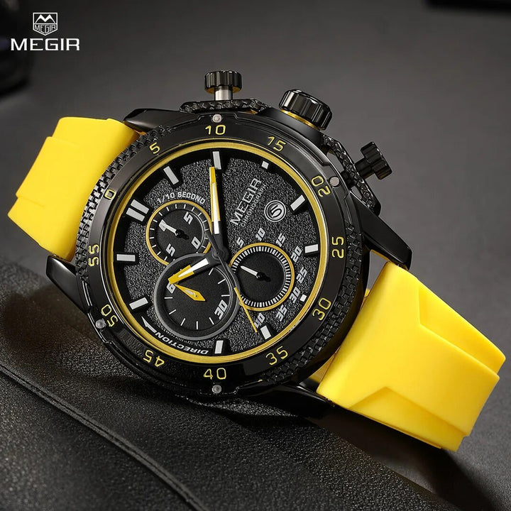 MEGIR Mens' Watches Luxury Fashion Military Sport Watch for Man Waterproof Luminous Silicone Quartz Wrist Watch Clock 2211-0