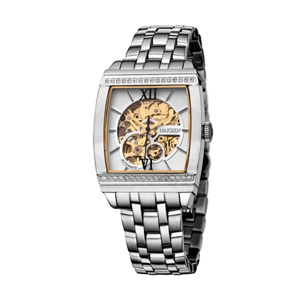 NAKZEN Rectangle Automatic Mechanical Men Watches Unique Design Tourbillon Skeleton Watch Luxury Valuable Male Clock Wrist Watch-1