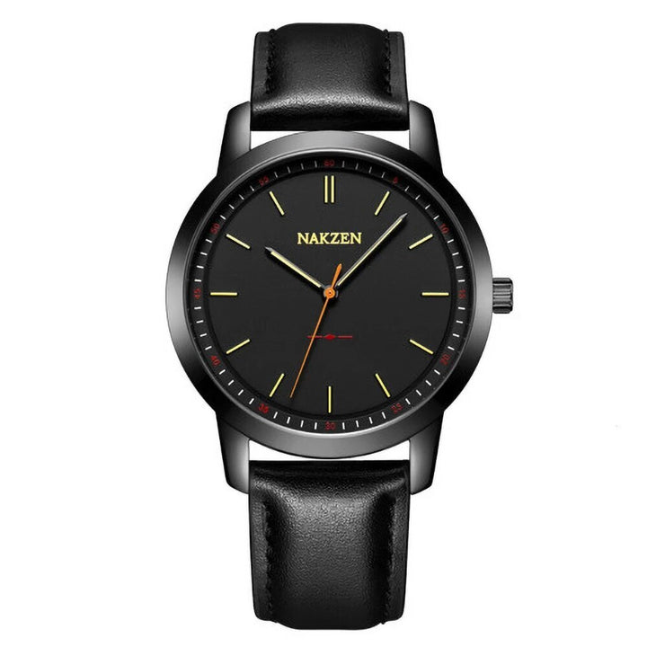 NAKZEN Fashion Male Quartz Watches Leather Watchband Business Wrist watch Waterproof Sport Men Watch Clock Relogio Masculino-0