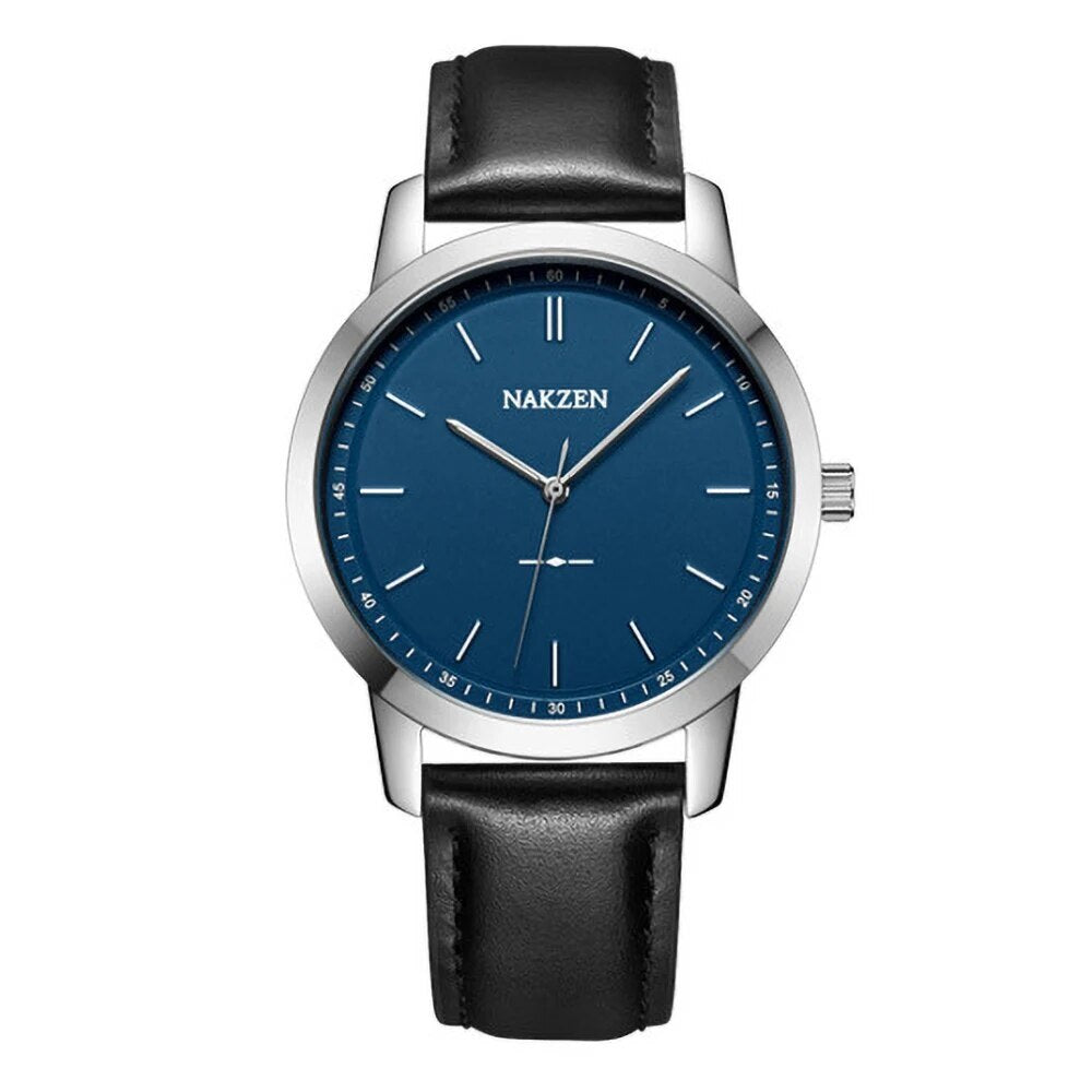 NAKZEN Fashion Male Quartz Watches Leather Watchband Business Wrist watch Waterproof Sport Men Watch Clock Relogio Masculino-2