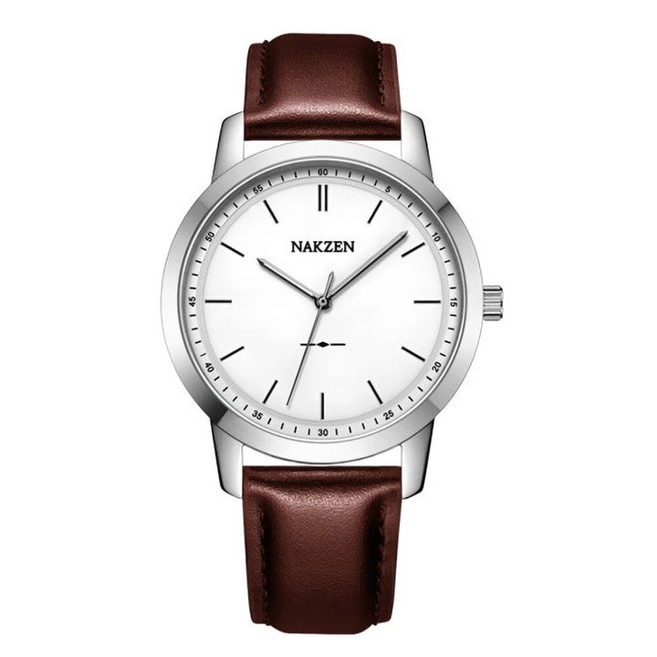 NAKZEN Fashion Male Quartz Watches Leather Watchband Business Wrist watch Waterproof Sport Men Watch Clock Relogio Masculino-1