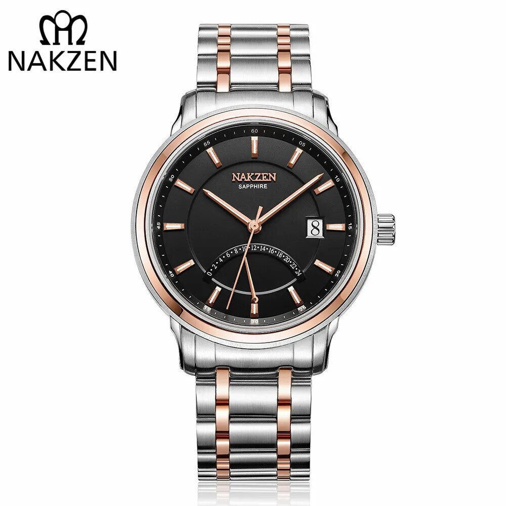 NAKZEN Crescent Shape Mens Quartz Watch Fashion Casual Waterproof Luxury Brand Date Wrist Watch Male Clock relogio masculino-0