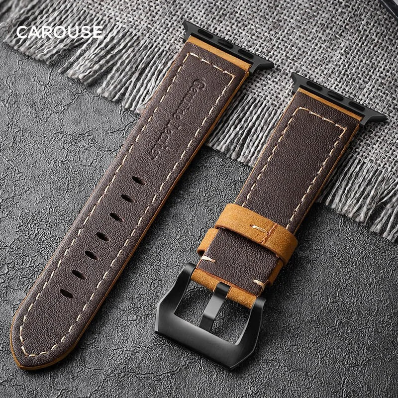 Handmade Crazy Cowhide Apple Watch Watchband