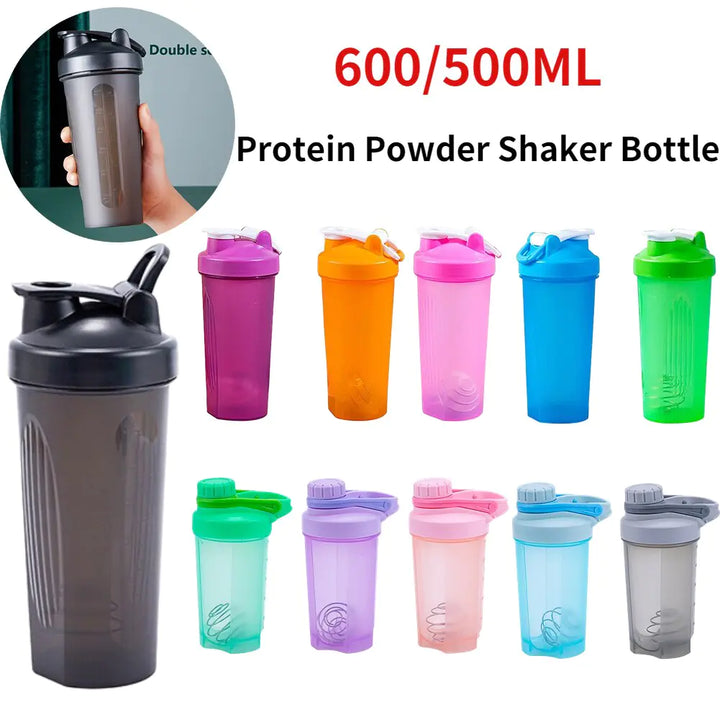 Tragbare Proteinpulver-Shaker-Flasche, 600 ml