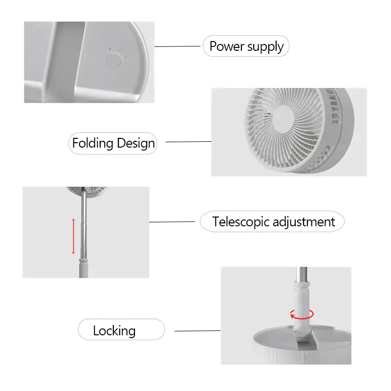 Tragbarer Ventilator, wiederaufladbar über USB