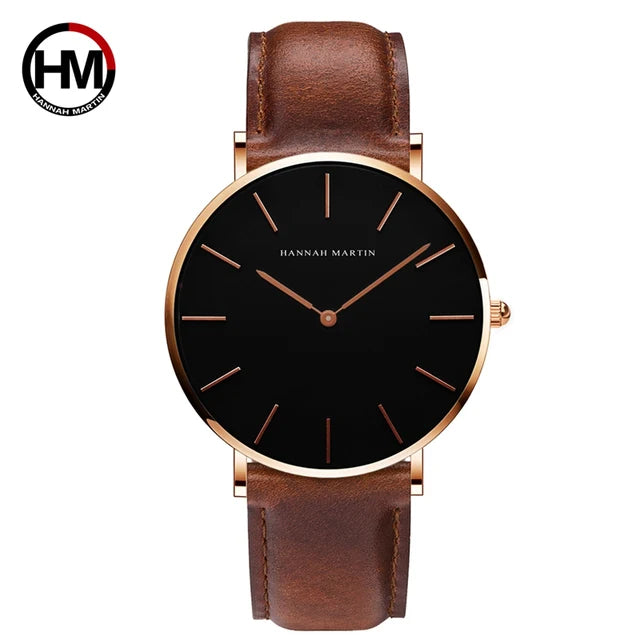 Men's Full Black Slim Simple Unisex Wristwatch