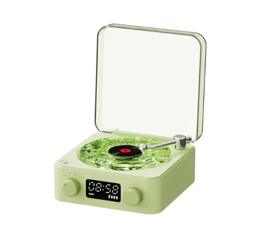 Retro Bluetooth Turntable Speaker with RGB Lamp