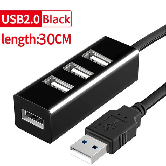 Multi USB Splitter Hub Use Power Adapter