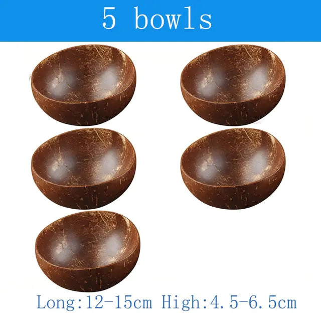 Natural Coconut Bowl Spoon Tableware Set