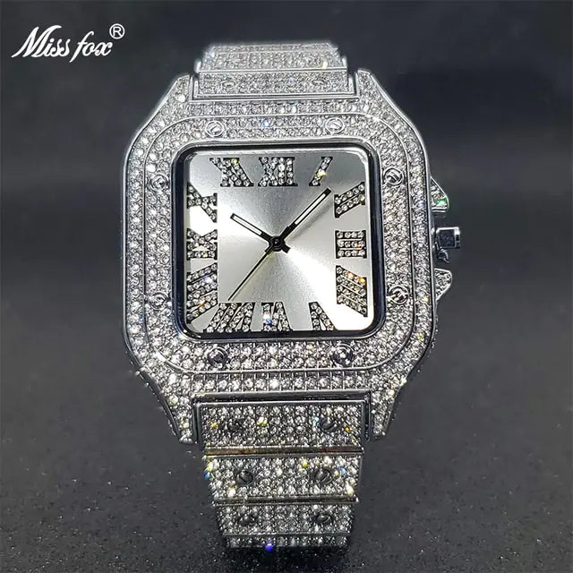 Ice Out Diamant Quadratische Uhr