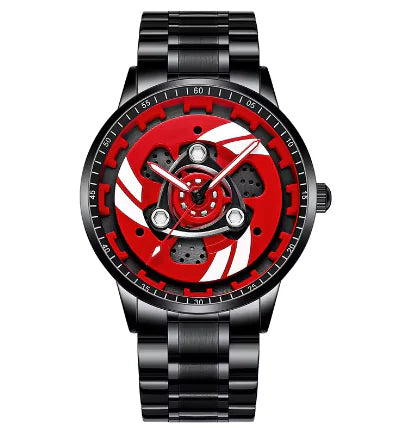 3D Spinning Motorcycle Engine Watch