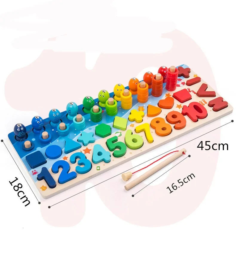 Montessori-Geometrie-Puzzle aus Holz für Kinder