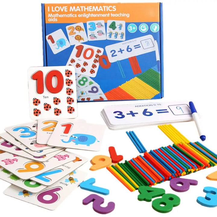 1 Set Wooden Number Alphabet Learning Cards