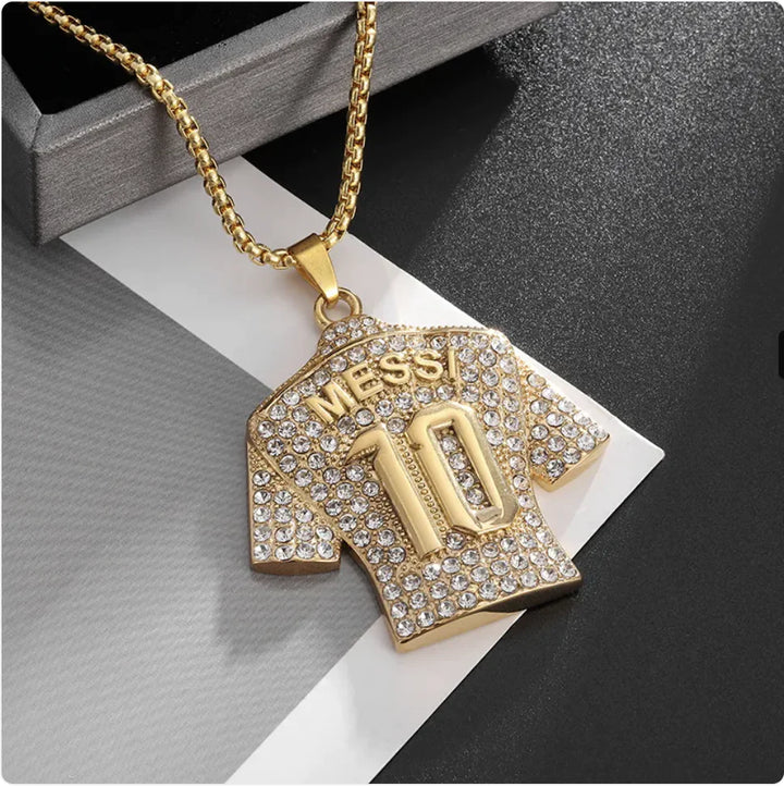 Gold-Plated Titanium Steel Hip Hop Diamond Pendant Necklace