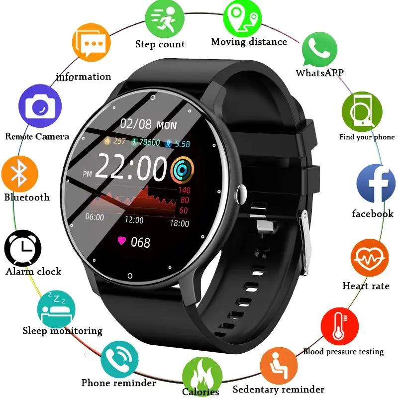 Fitness-Smartwatch mit vollem Touchscreen