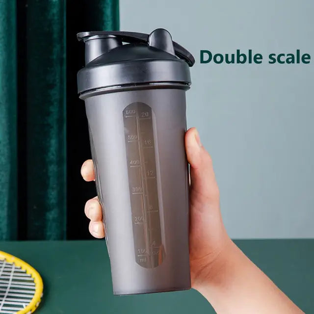 600ml Portable Protein Powder Shaker Bottle