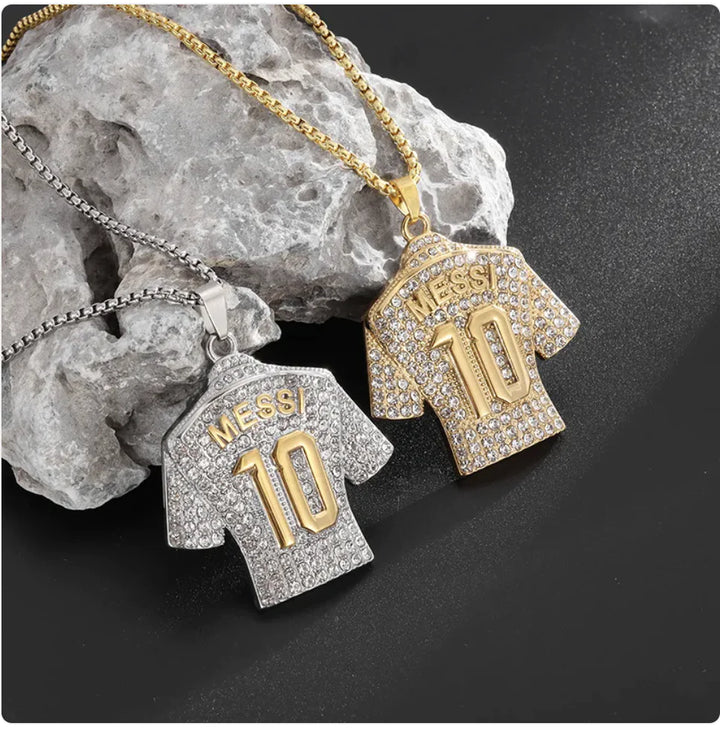 Gold-Plated Titanium Steel Hip Hop Diamond Pendant Necklace