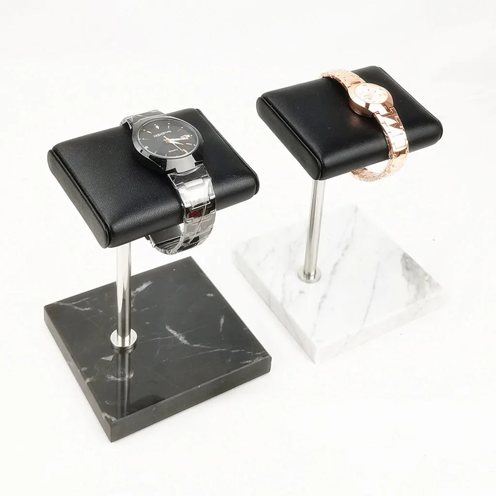 Marble and PU Leather Watch Holder Stand e