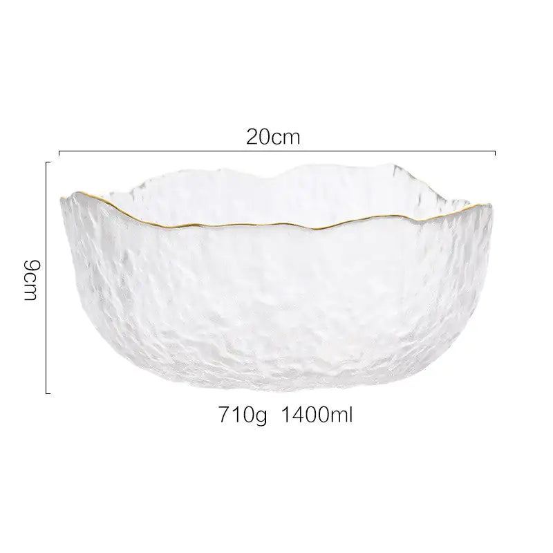 Servierschüssel aus Glas mit Goldeinlage