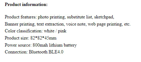 Portable Thermal Correction Printer