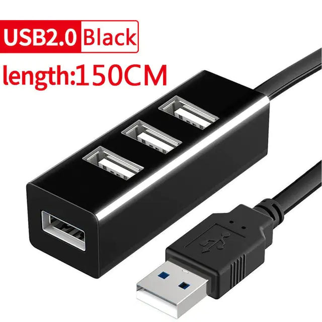 Multi USB Splitter Hub Use Power Adapter