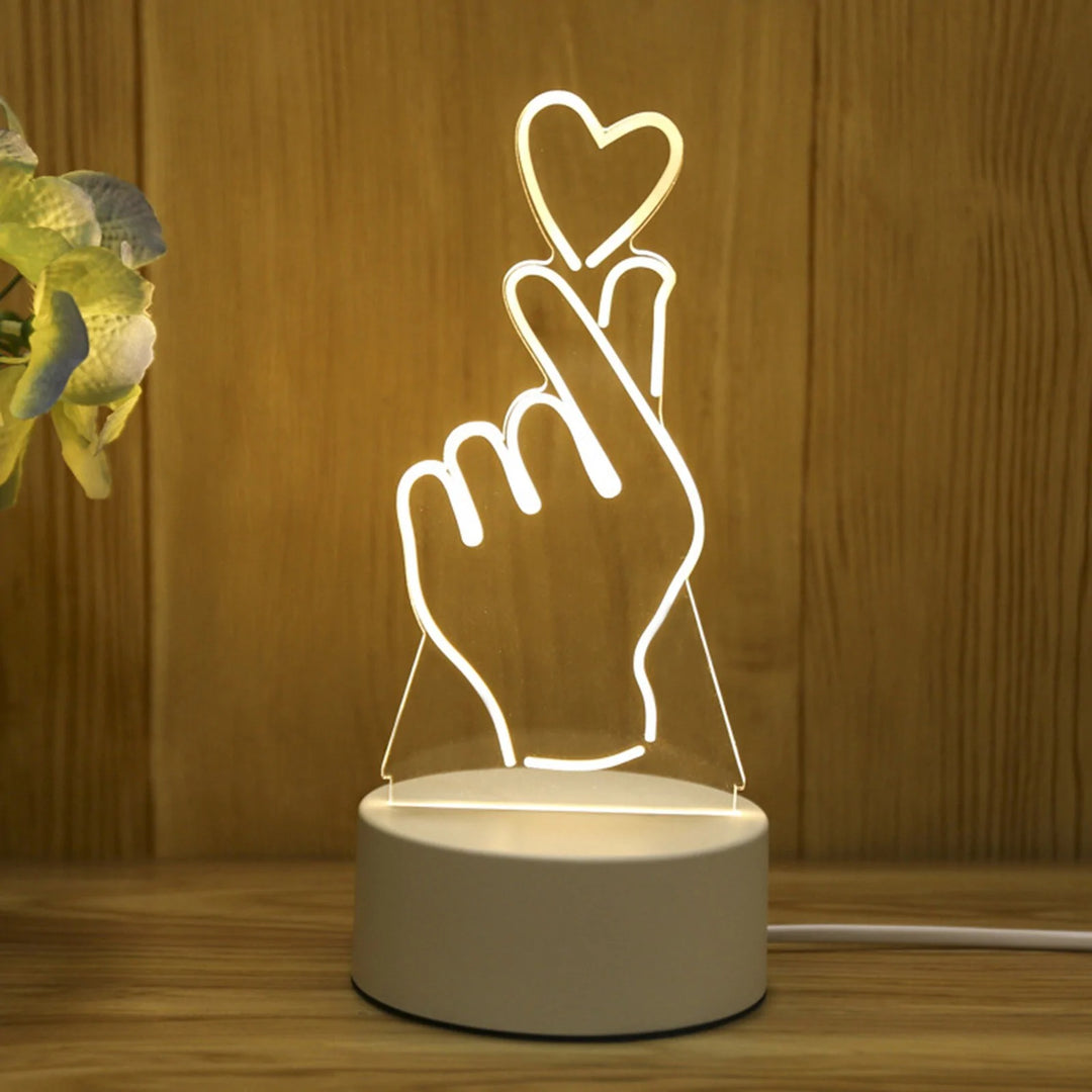 USB Acrylic 3D Night Light Lamp