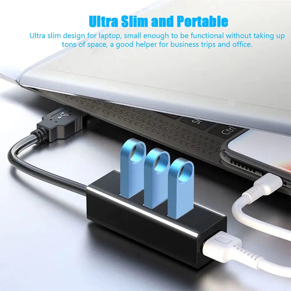 Multi USB Splitter Hub Use Power Adapter