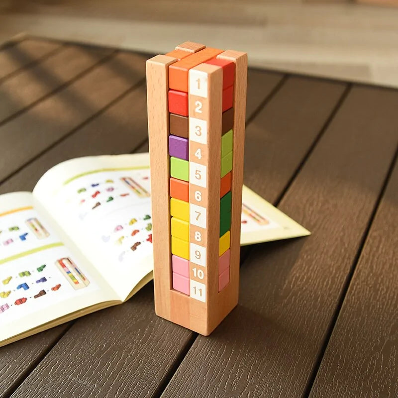 Tetris Tower Block Volumetrische Holzblöcke Kinderspiel