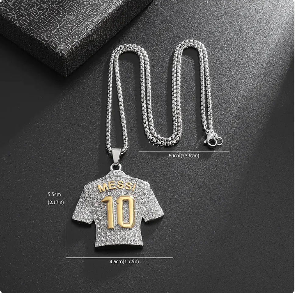 Gold-Plated Titanium Steel Hip Hop Diamond Pendant Necklace