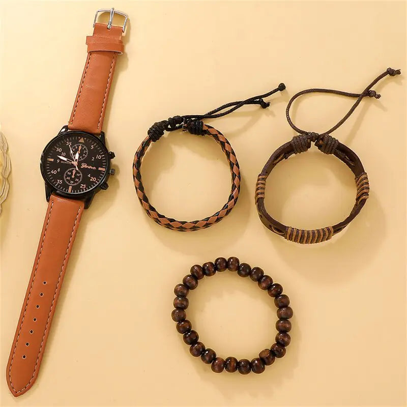 Neues Herrenuhr-Luxusarmband-Set