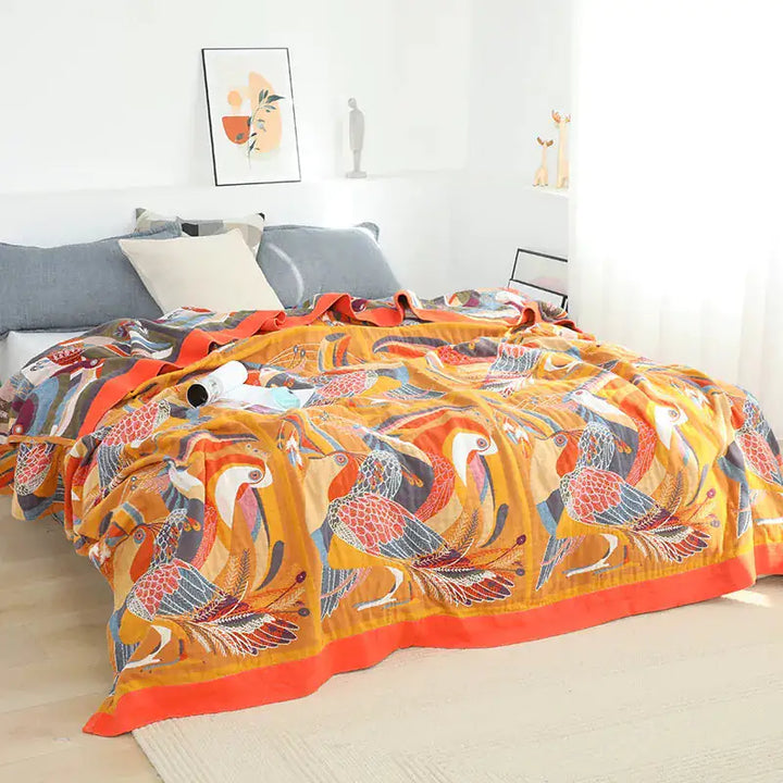 Throw Blanket Bedspread Tropical Garden