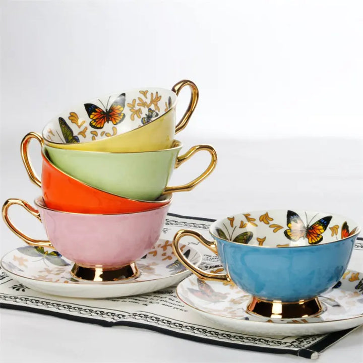 European Bone China Coffee Cup Set