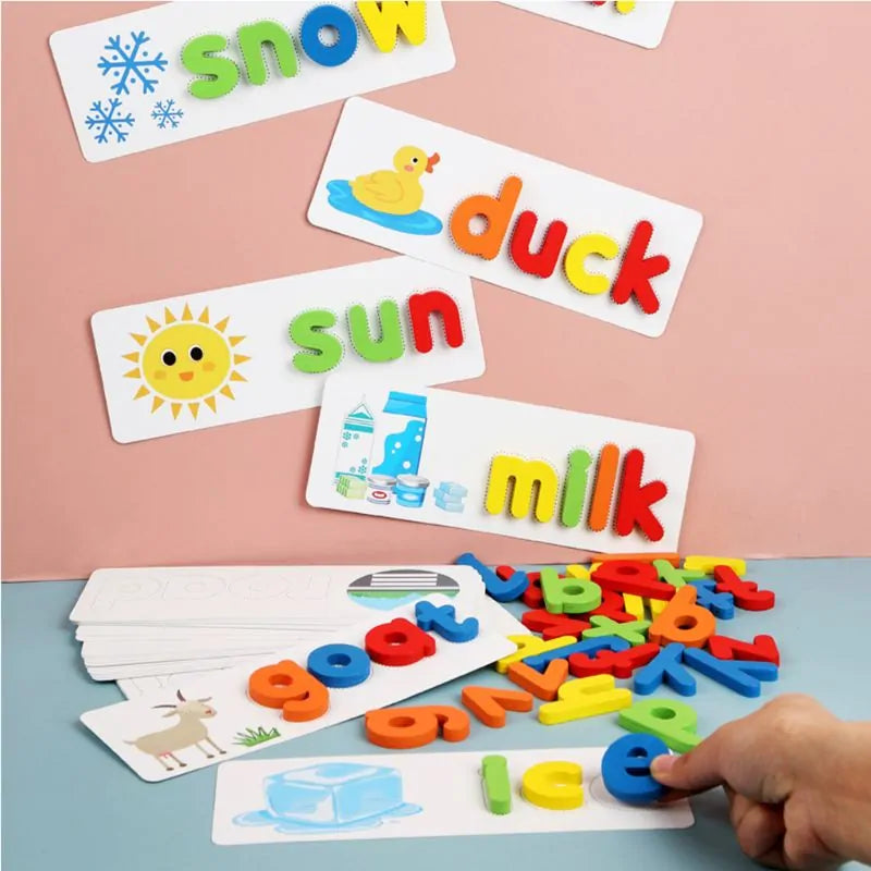 1 Set Wooden Number Alphabet Learning Cards