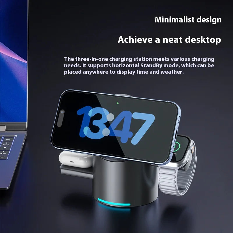 3-in-1 Wireless Magnetic Charging Station