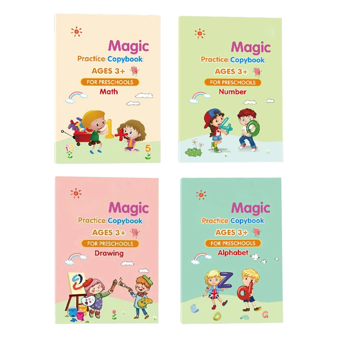 Children's Handwriting Tracing Book Set with Magic Practice Copybook and Pen