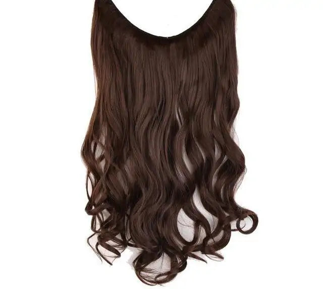 Invisible No Clips Hair Extensions-MEDIUM BROWN ROUNDED