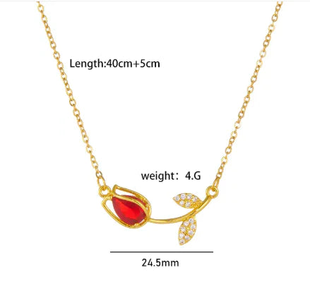 Tulip Flower Necklace For Women