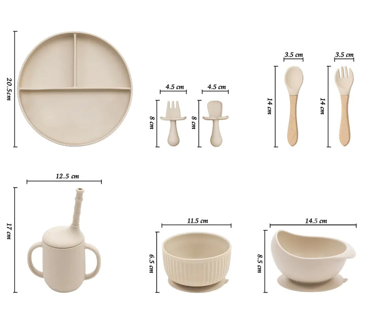 Baby Weaning Solid Food Plate Bowl Set