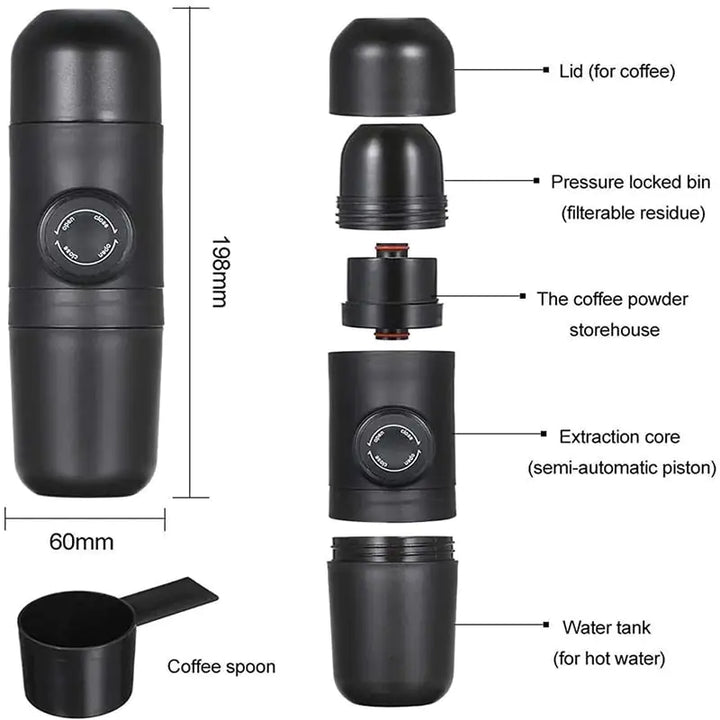 Multifunktionale Mini-Kaffeemaschine für Camping, Outdoor-Reisen