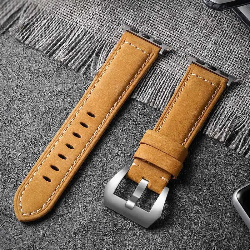 Handgemachtes Crazy Cowhide Apple Watch Armband